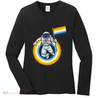 Astronaut Aroace Pride Flag Women's Long Sleeve Shirt thumb 0