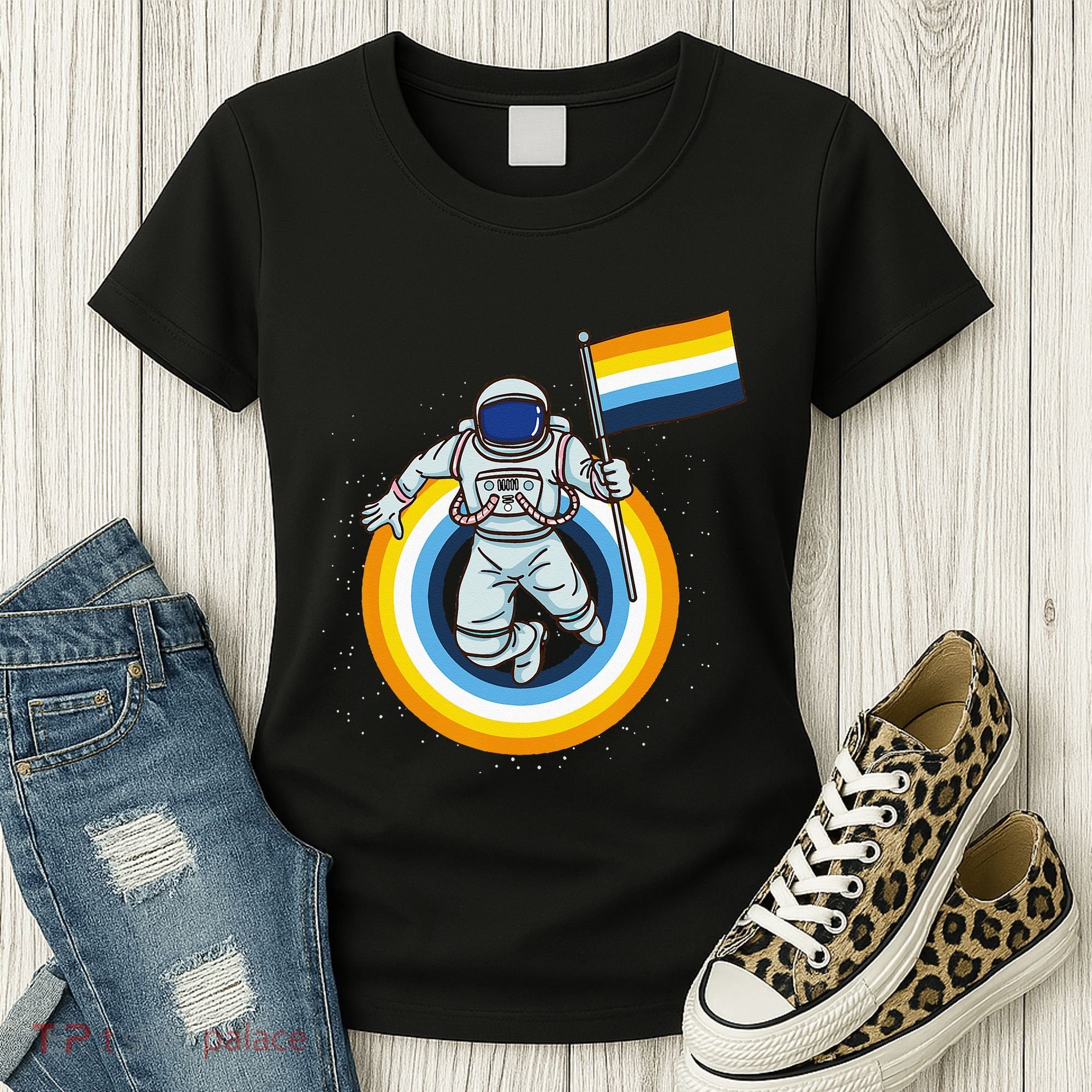 Astronaut Aroace Pride Flag Women's T-Shirt