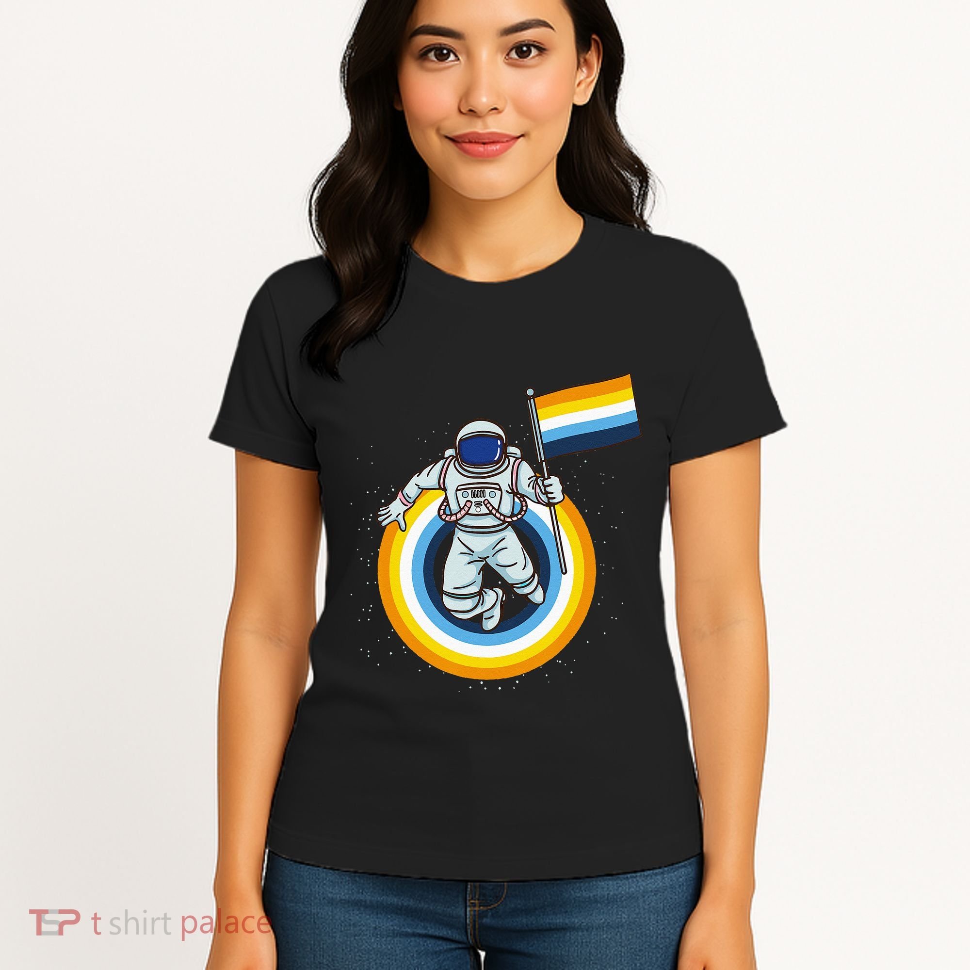 Astronaut Aroace Pride Flag Women's T-Shirt
