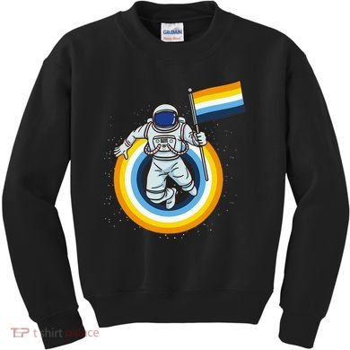 Astronaut Aroace Pride Flag Kids Sweatshirt