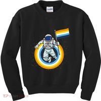 Astronaut Aroace Pride Flag Kids Sweatshirt thumb 0