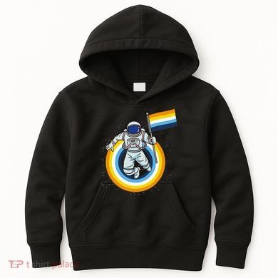 Astronaut Aroace Pride Flag Kids Hoodie