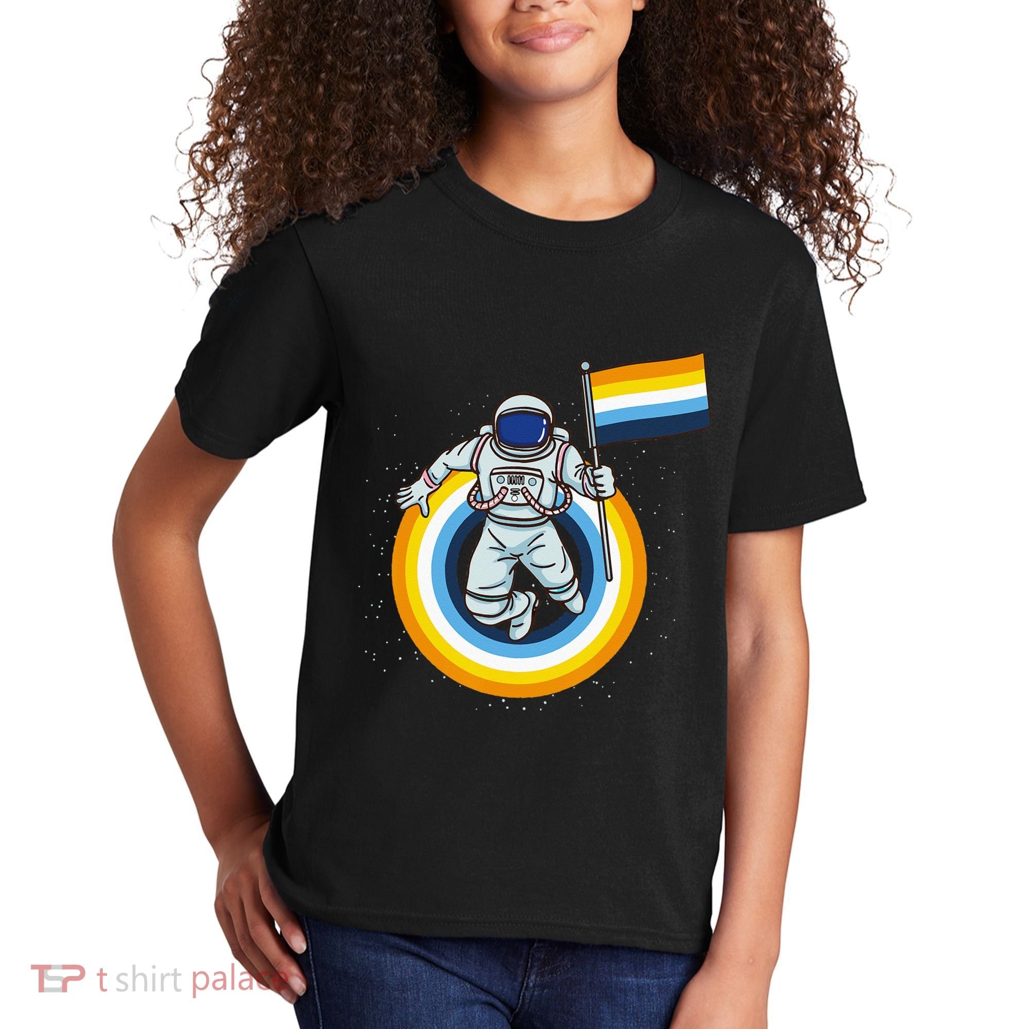 Astronaut Aroace Pride Flag Kids T-Shirt