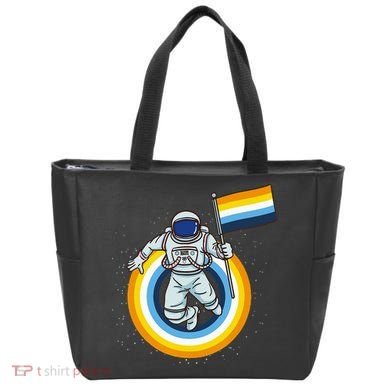 Astronaut Aroace Pride Flag Tote Bag