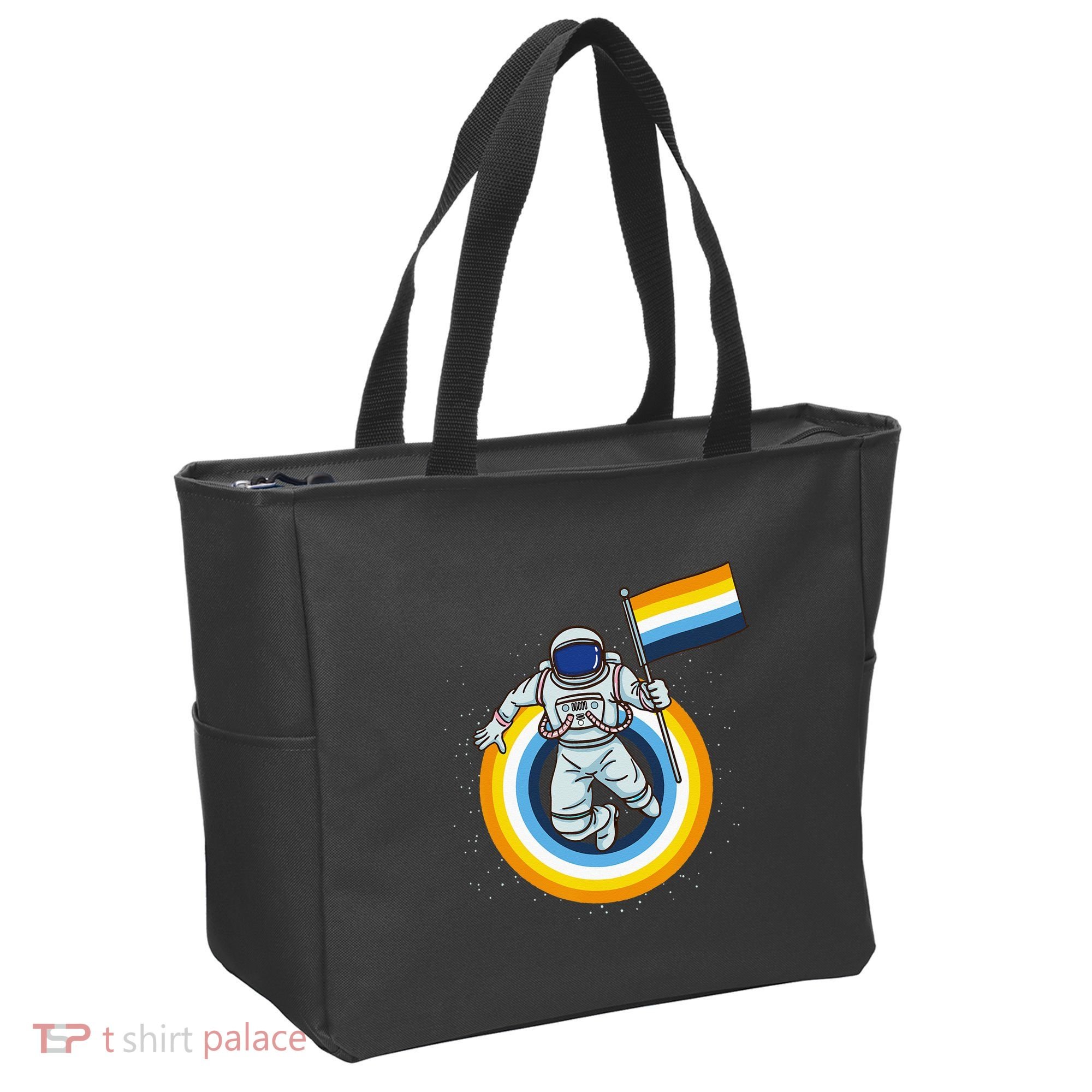 Astronaut Aroace Pride Flag Tote Bag