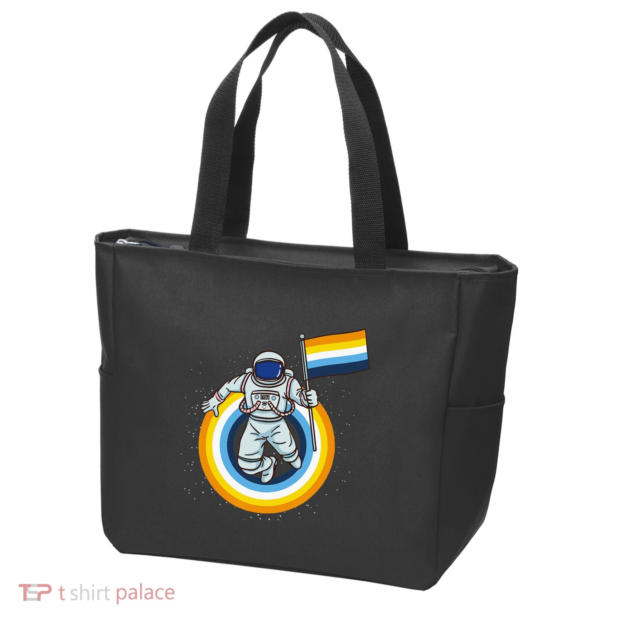 Astronaut Aroace Pride Flag Tote Bag
