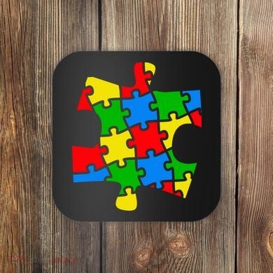 Autism Awareness Puzzle Piece Coaster