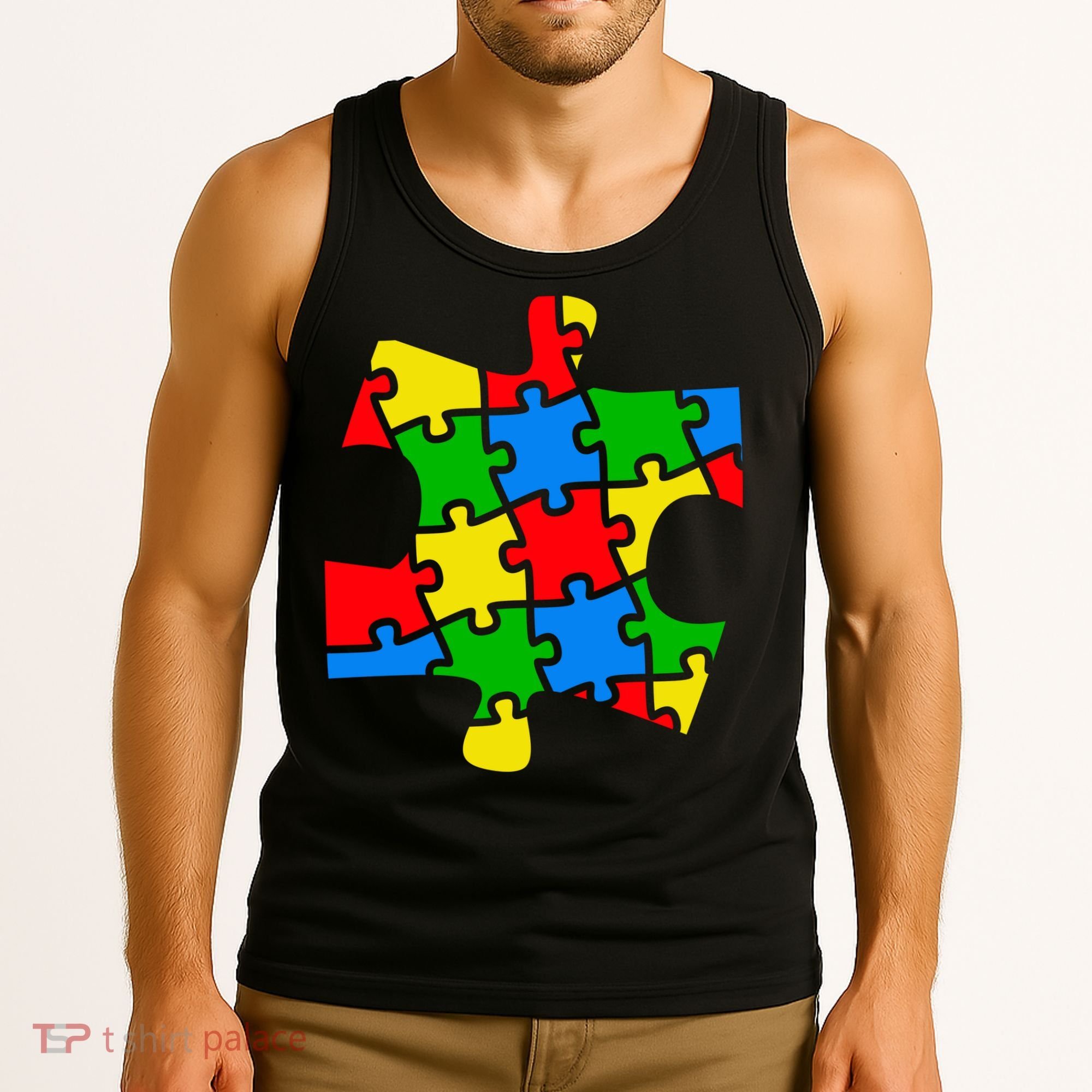 Autism Awareness Puzzle Piece Tank Top