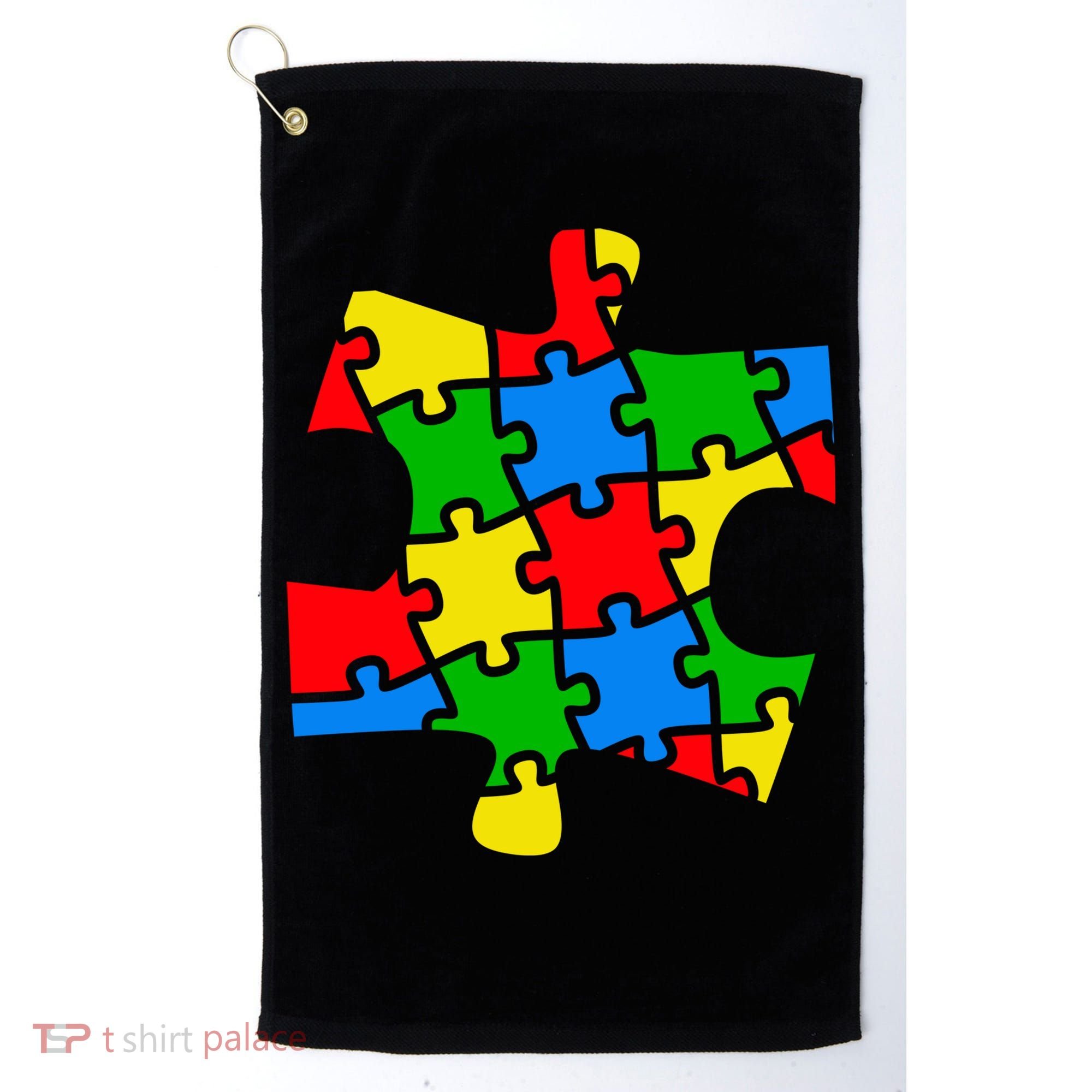 Autism Awareness Puzzle Piece Golf Towel
