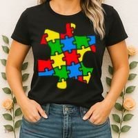 Autism Awareness Puzzle Piece Women's T-Shirt thumb 2