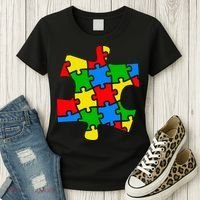 Autism Awareness Puzzle Piece Women's T-Shirt thumb 3