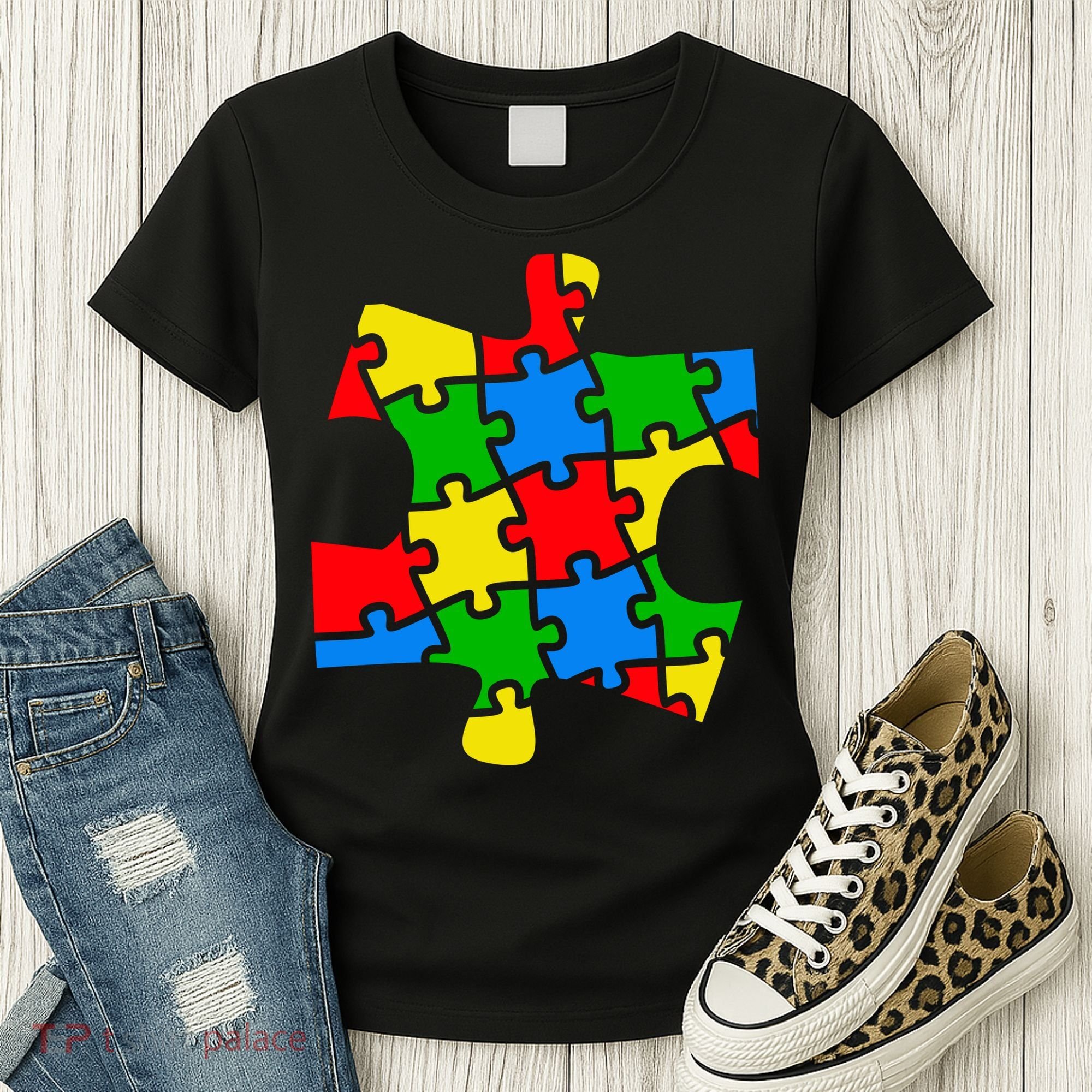 Autism Awareness Puzzle Piece Women's T-Shirt