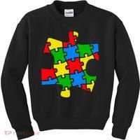 Autism Awareness Puzzle Piece Kids Sweatshirt thumb 0