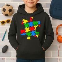 Autism Awareness Puzzle Piece Kids Hoodie thumb 2