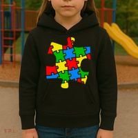 Autism Awareness Puzzle Piece Kids Hoodie thumb 3