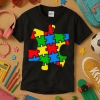 Autism Awareness Puzzle Piece Kids T-Shirt thumb 3