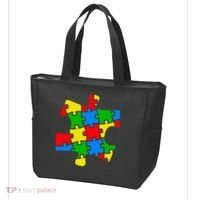 Autism Awareness Puzzle Piece Tote Bag thumb 3