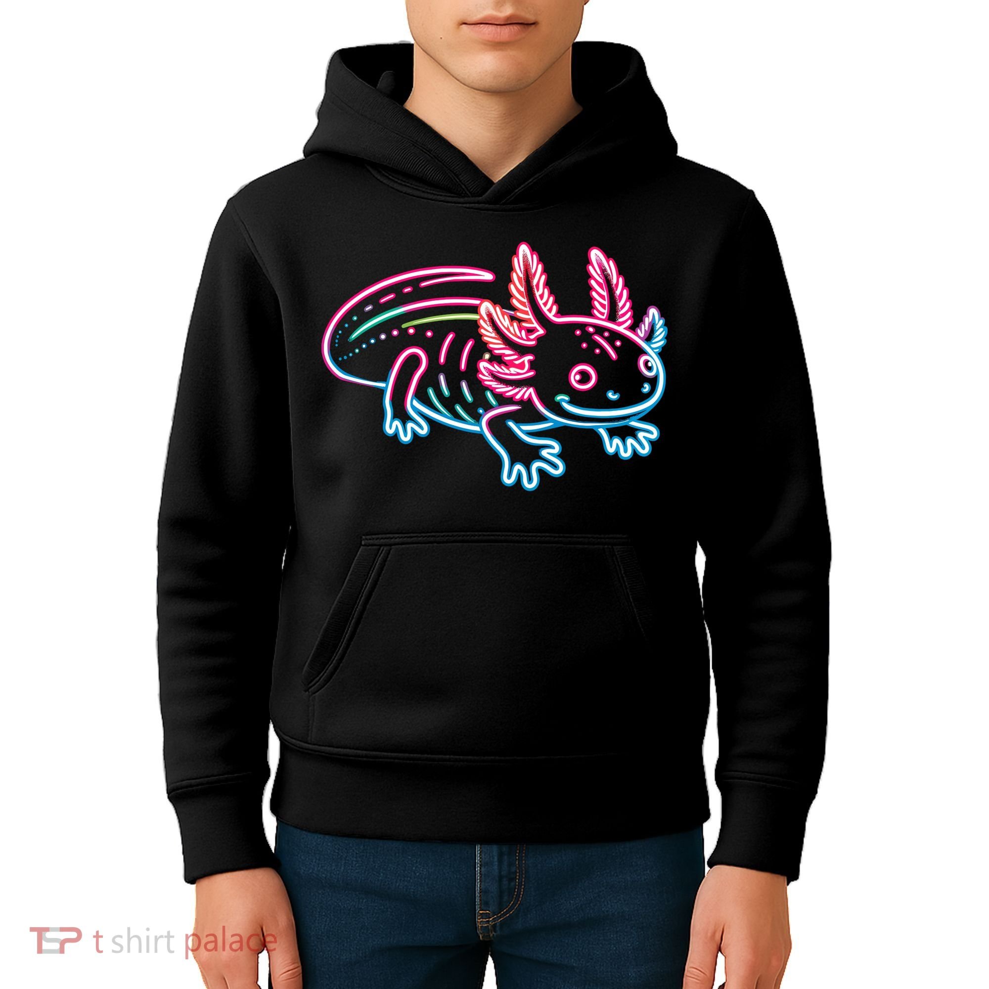 Axolotl Animal Pop Art Cute Axolotl Lover Kids Hoodie