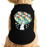 Autism Awareness Puzzle Tree Doggie Tank thumb 0