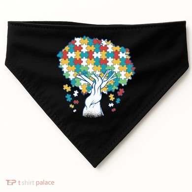 Autism Awareness Puzzle Tree USA-Made Doggie Bandana