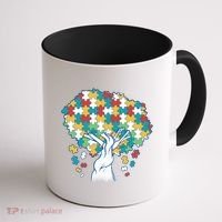 Autism Awareness Puzzle Tree Coffee Mug thumb 1