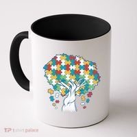 Autism Awareness Puzzle Tree Coffee Mug thumb 0
