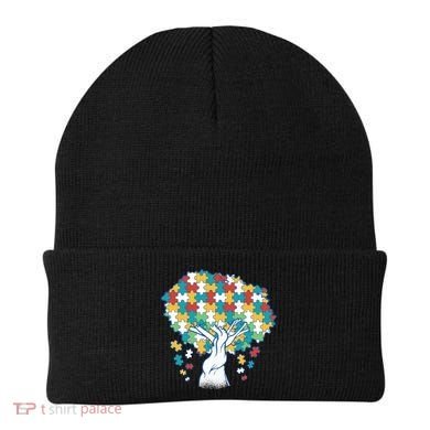 Autism Awareness Puzzle Tree Beanie