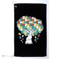 Autism Awareness Puzzle Tree Golf Towel thumb 0