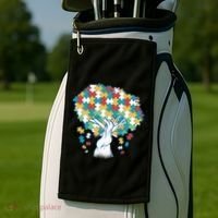 Autism Awareness Puzzle Tree Golf Towel thumb 2