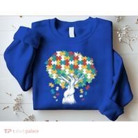 Autism Awareness Puzzle Tree Sweatshirt thumb 2
