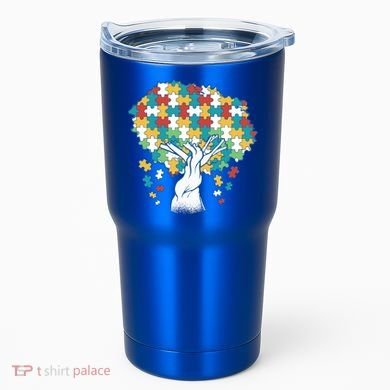 Autism Awareness Puzzle Tree Tumbler