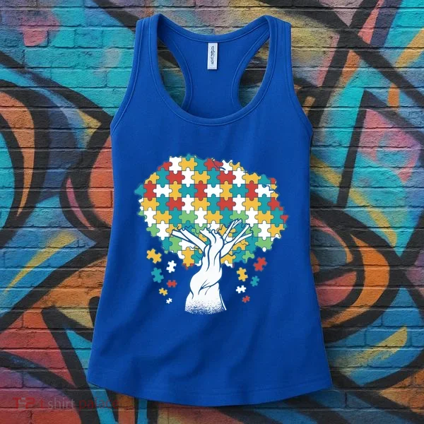 Autism Awareness Puzzle Tree Women's Tank Top