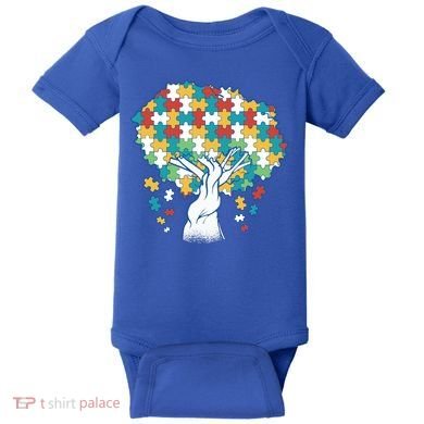 Autism Awareness Puzzle Tree Baby Bodysuit