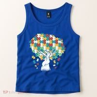 Autism Awareness Puzzle Tree Tank Top thumb 2