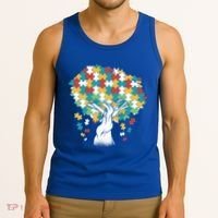Autism Awareness Puzzle Tree Tank Top thumb 3