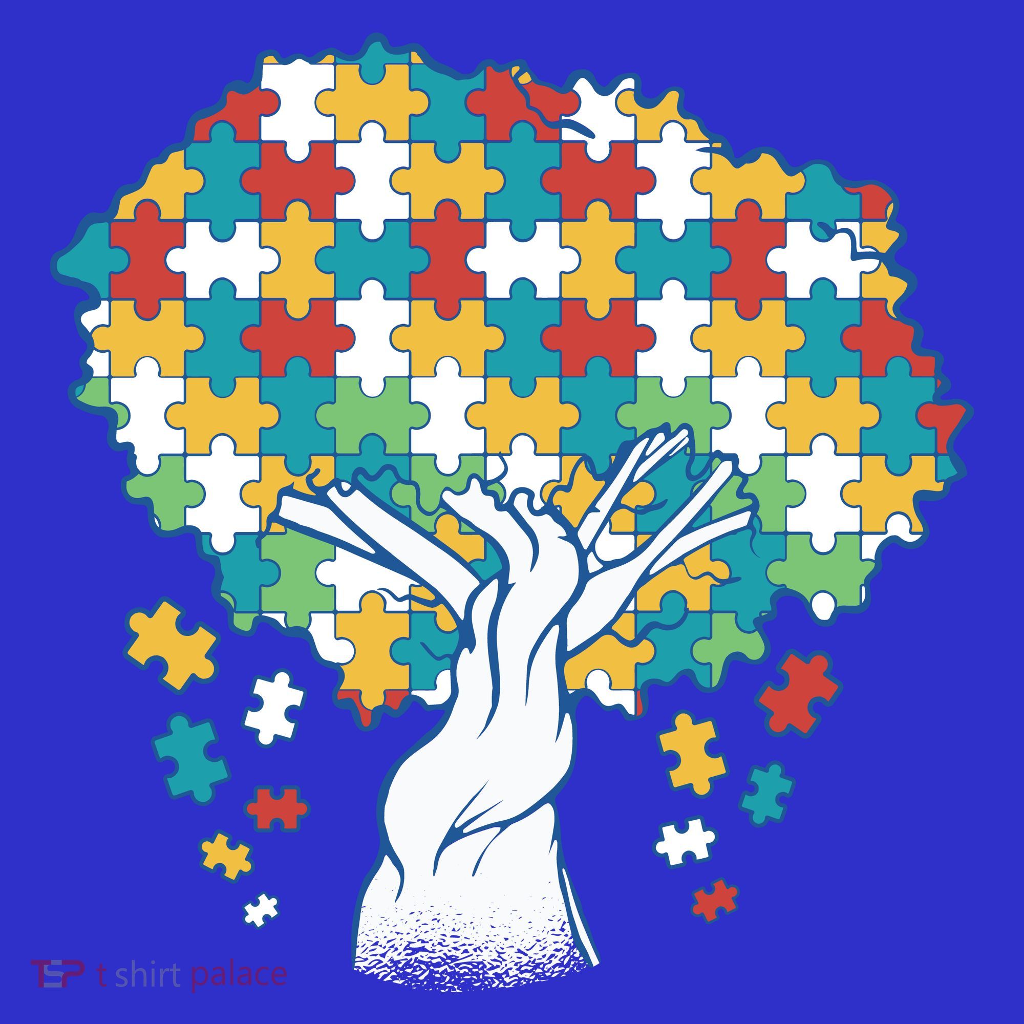 Autism Awareness Puzzle Tree Visor