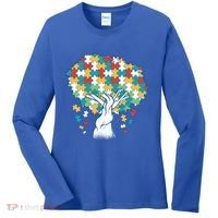 Autism Awareness Puzzle Tree Women's Long Sleeve Shirt thumb 0