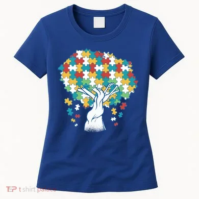 Autism Awareness Puzzle Tree Women's T-Shirt