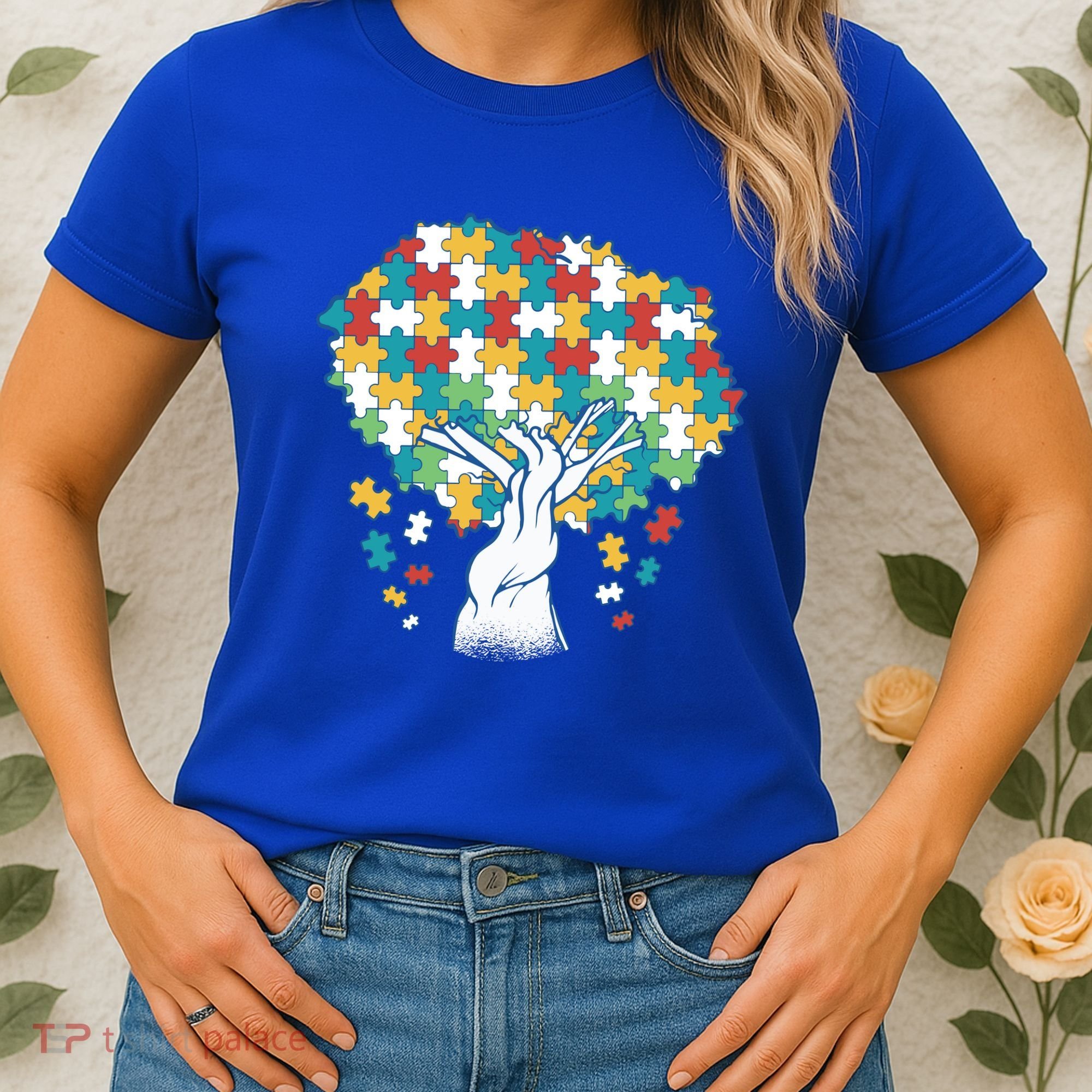 Autism Awareness Puzzle Tree Women's T-Shirt