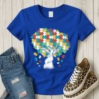 Autism Awareness Puzzle Tree Women's T-Shirt thumb 3
