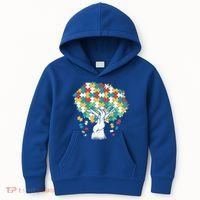 Autism Awareness Puzzle Tree Kids Hoodie thumb 0