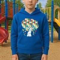 Autism Awareness Puzzle Tree Kids Hoodie thumb 2