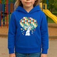 Autism Awareness Puzzle Tree Kids Hoodie thumb 3