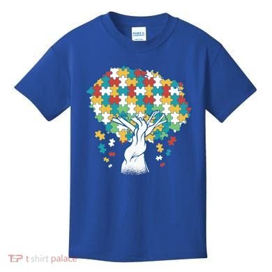 Autism Awareness Puzzle Tree Kids T-Shirt