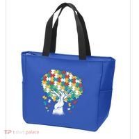 Autism Awareness Puzzle Tree Tote Bag thumb 3