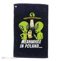 Alien Abduction Pierogi Polish Food Poland Polonia Golf Towel thumb 0