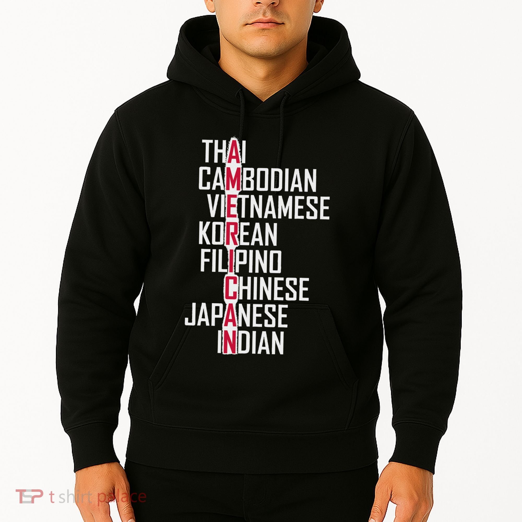 Asian American Pride Stop Asian Hate Distressed Hoodie