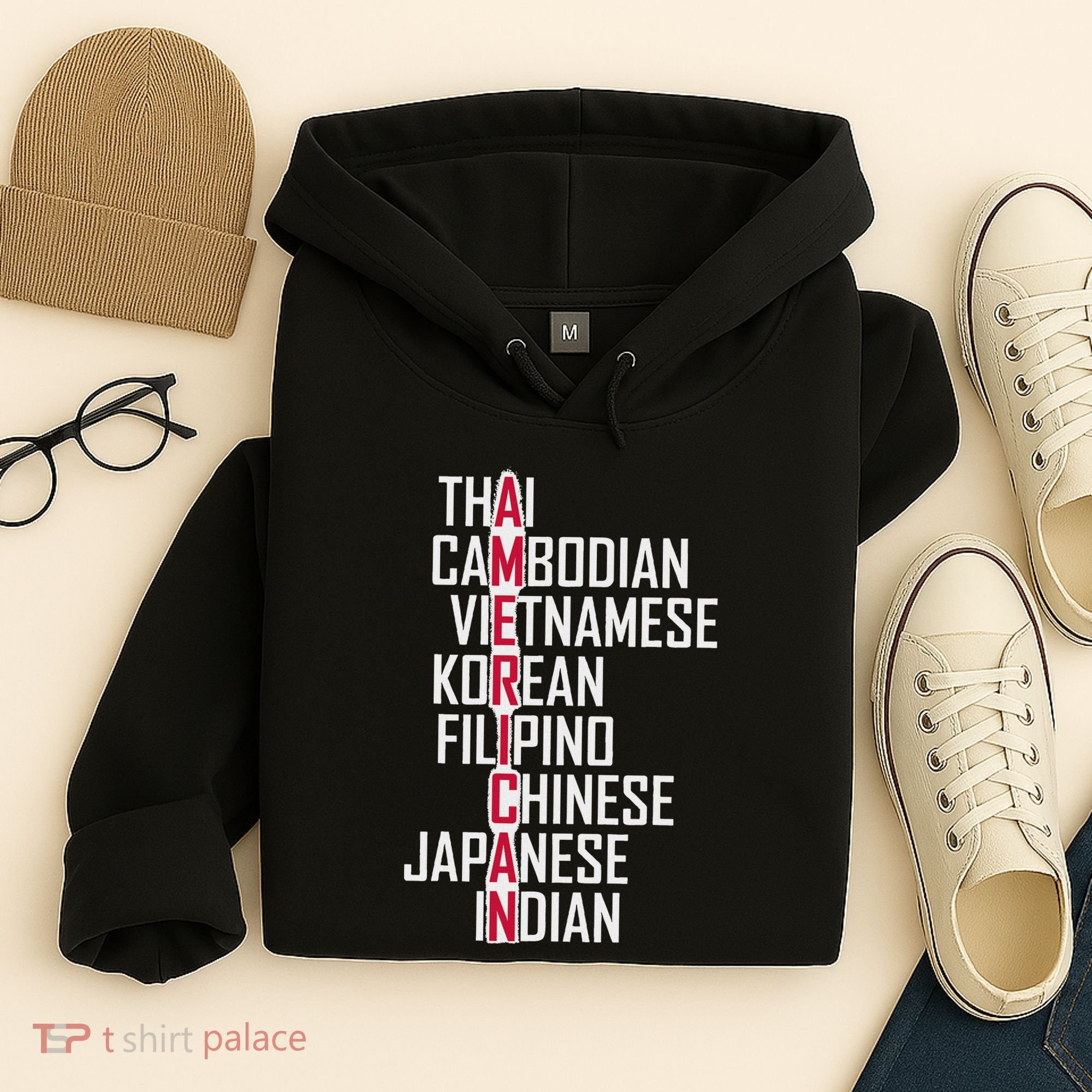 Asian American Pride Stop Asian Hate Distressed Hoodie