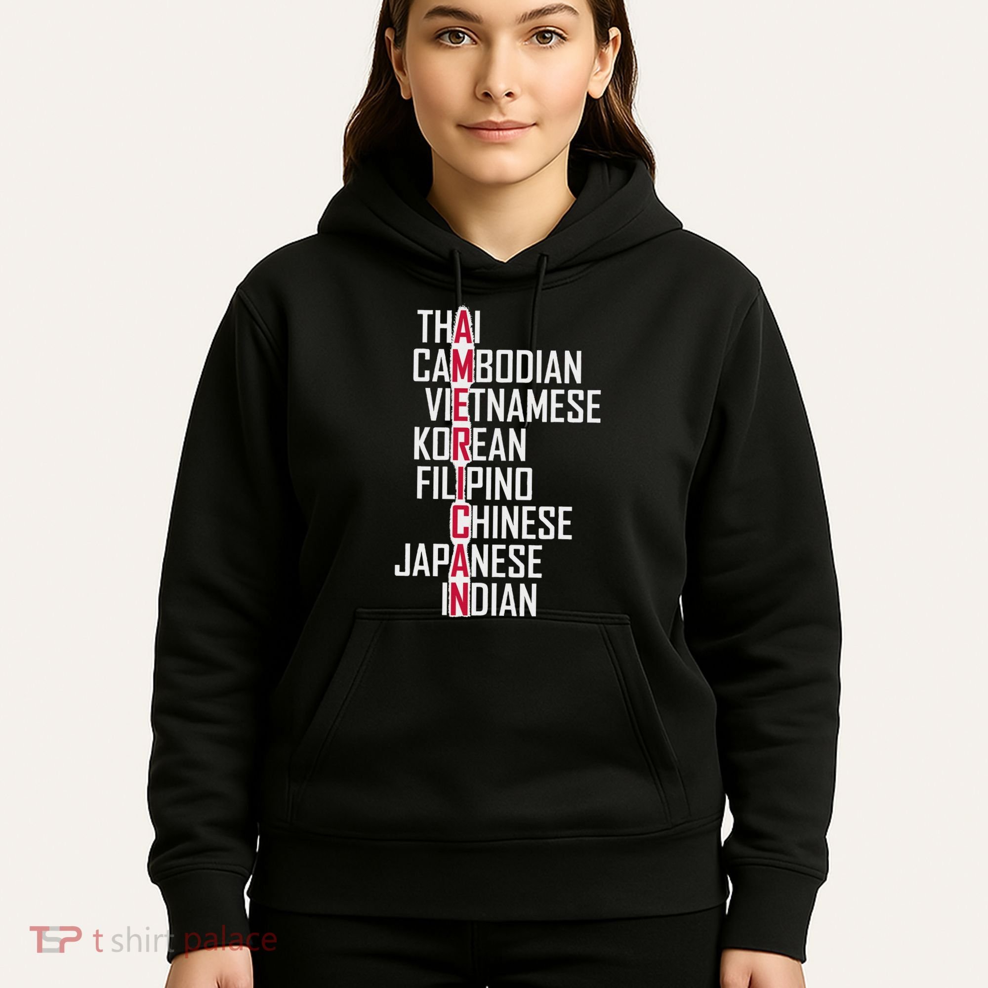 Asian American Pride Stop Asian Hate Distressed Hoodie