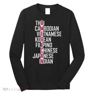 Asian American Pride Stop Asian Hate Distressed Long Sleeve Shirt